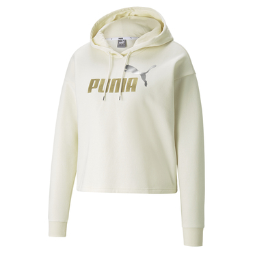 ESS+ CROPPED METALLIC HOODIE